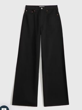 High rise wide leg Abercrombie jeans in No Fade Black